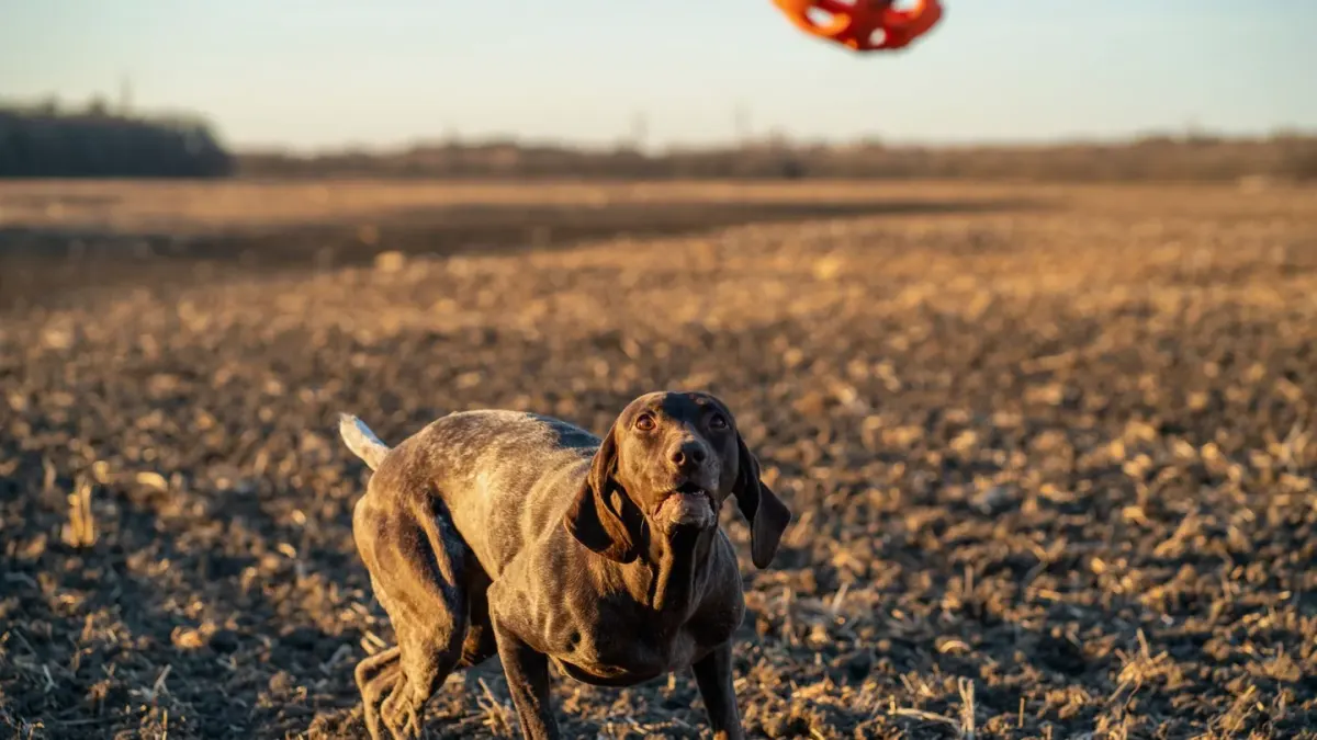 Dog playing with a ball