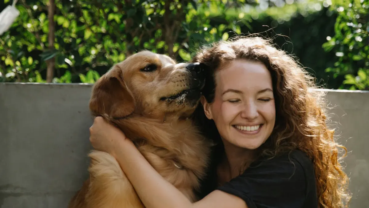 Dog with a gardening owner